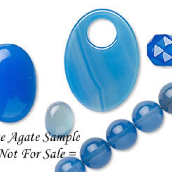 Blue Banded Agate Carved Dome Ring SZ 6 - Picture 7 of 7